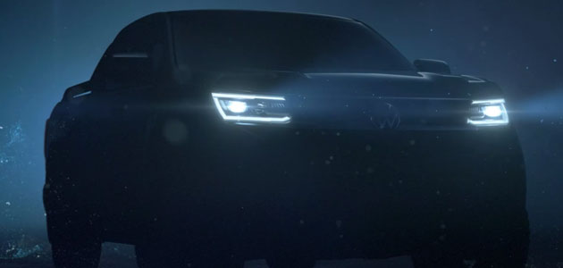 De 2023 Volkswagen Amarok pick-up heeft een teaser vrijgegeven: