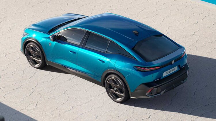 De nieuwe Peugeot e-408 elektrische fastback sedan arriveert in 2023: